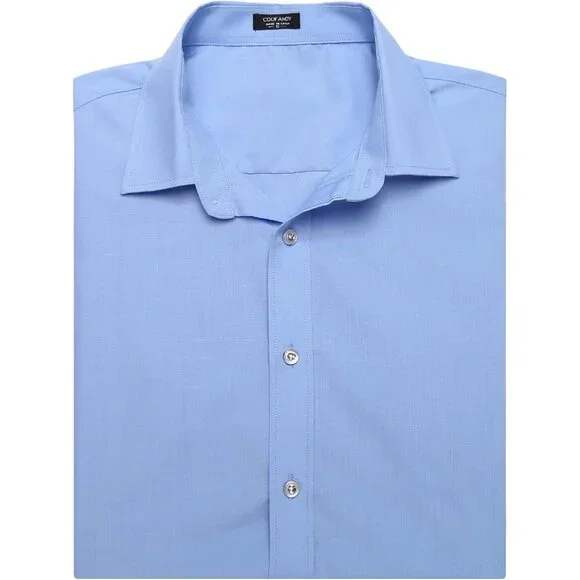 Stylish Light Blue Slim Fit Short Sleeve Shirt For Men Casual Summer Comfort